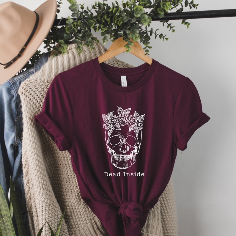 Dead Inside Shirt, Skeleton Shirt, Summer Shirt, Traveler Shirt, Funny Shirt, Sarcastic Shirt image 1