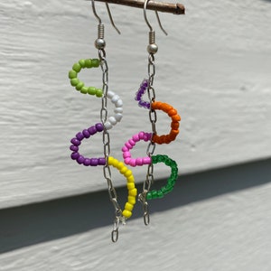 Funky colorful beaded earring