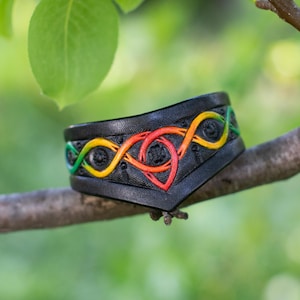 Rainbow Leather Celtic Knot Bracelet: Unisex Pride Jewelry