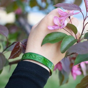 Keltische leren armband: Lucky Shamrock, Forestcore Druid-sieraden