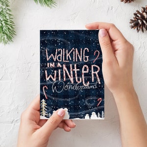 Winter Wonderland - com ou sem Papai Noel | Cartão de felicitações para impressão