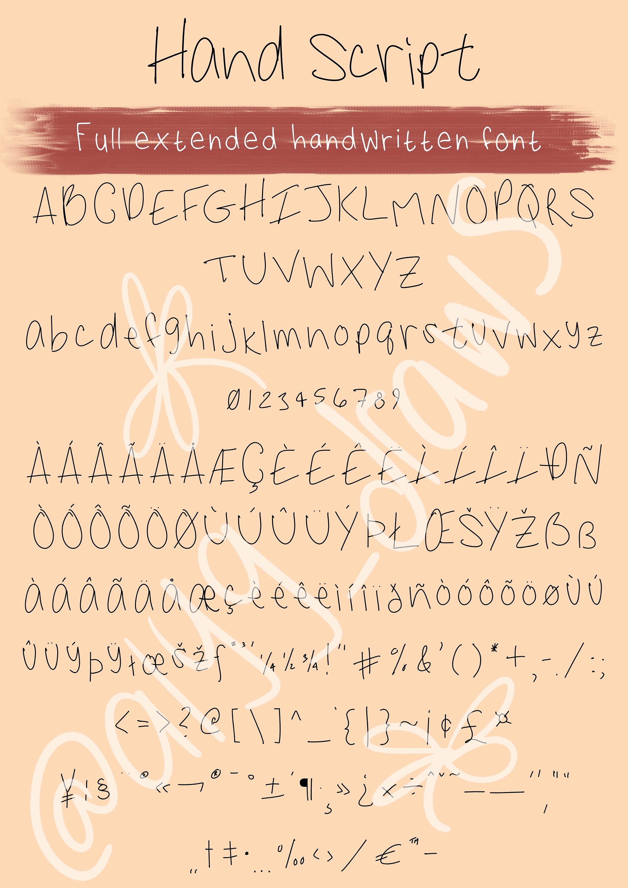 Hand Script | Handwritten Font - Etsy
