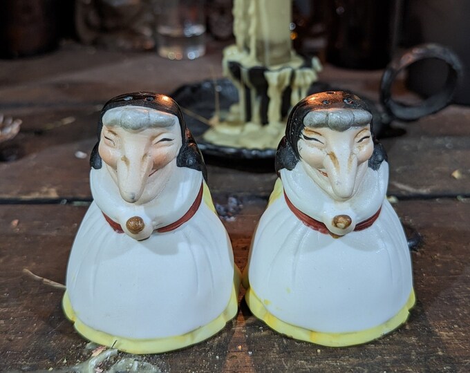 RARE Vintage Kitchen Witch Salt and Pepper Shakers baba Yaga Etsy