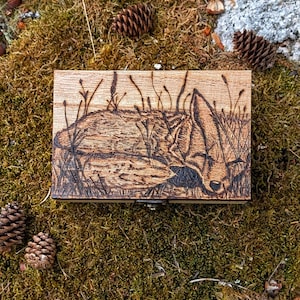 Sleeping Fox Trinket Box - Fox, trinket box, crystals, witch, witchcraft, Forest Witch