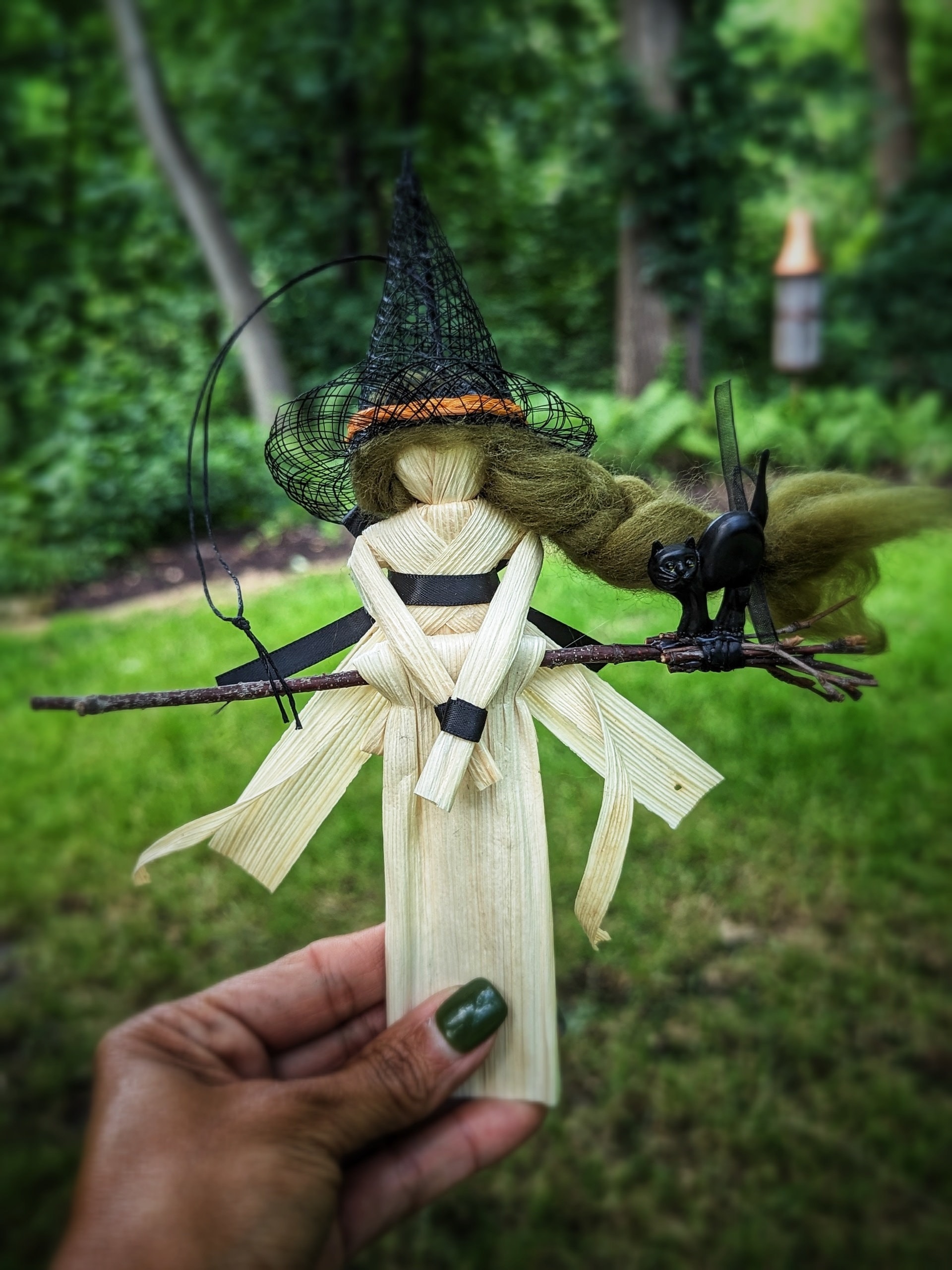 Corn undistracted Shuck Kitchen Witch Flying