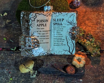 Spell Book Glass Ornaments  - Witch| Halloween | Christmas | Witch Hat | Halloween | Witchcraft