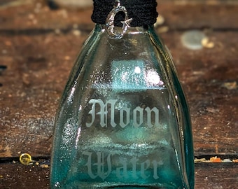 Moon Water Potion Bottle w/Glass Topper - Goddess | Witch | Witchcraft | Potions | Wicca