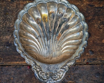 Antique Silver Plated Offering Shell - Mermaid / Water Witch/ Witchcraft/ Spells