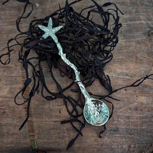 Starfish Silver Metal Spoons - | Witch |Altar |  Mermaid | Altar tools | Sea witch
