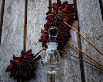 Clear Apothecary Glass Potion Bottle with Glass Top | Witchcraft| Cosplay| LARPing |Potions | Spells