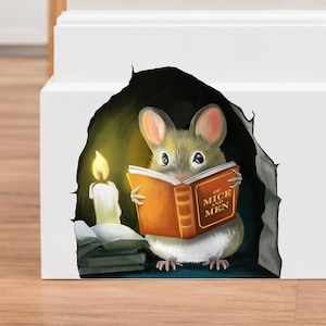 Reading Mouse Wall Sticker: Classroom, Library & Reading Nook Decor