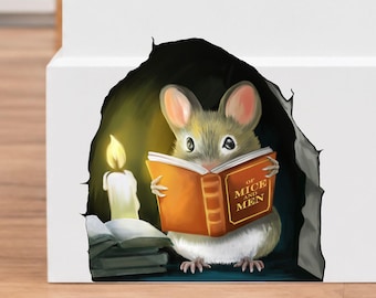 Reading Mouse Wall Sticker: Classroom, Library & Reading Nook Decor