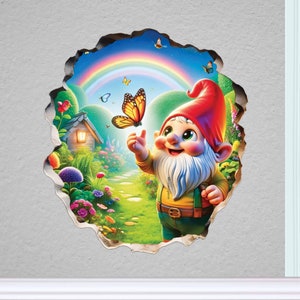 Magical Garden Gnome Decal - Fun & Playful Wall Decoration for Children’s Spaces
