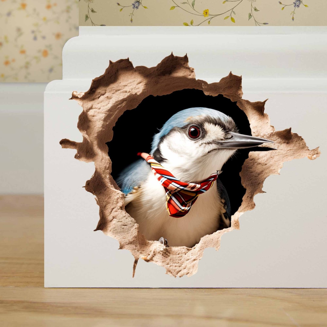 3D Sparrow Bird Wall Sticker - Cute Bird Wall Decal - Nursery Decor ...