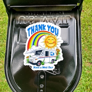 Thank You Mailbox Decal – Appreciation Decal for Mailman – USPS Vinyl Sticker for Housewarming, New Home, Waterproof Outdoor Decor,