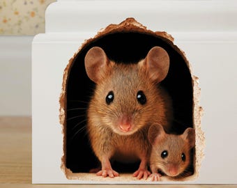 Mouse Family Wall Sticker: Nursery & Baseboard Decor