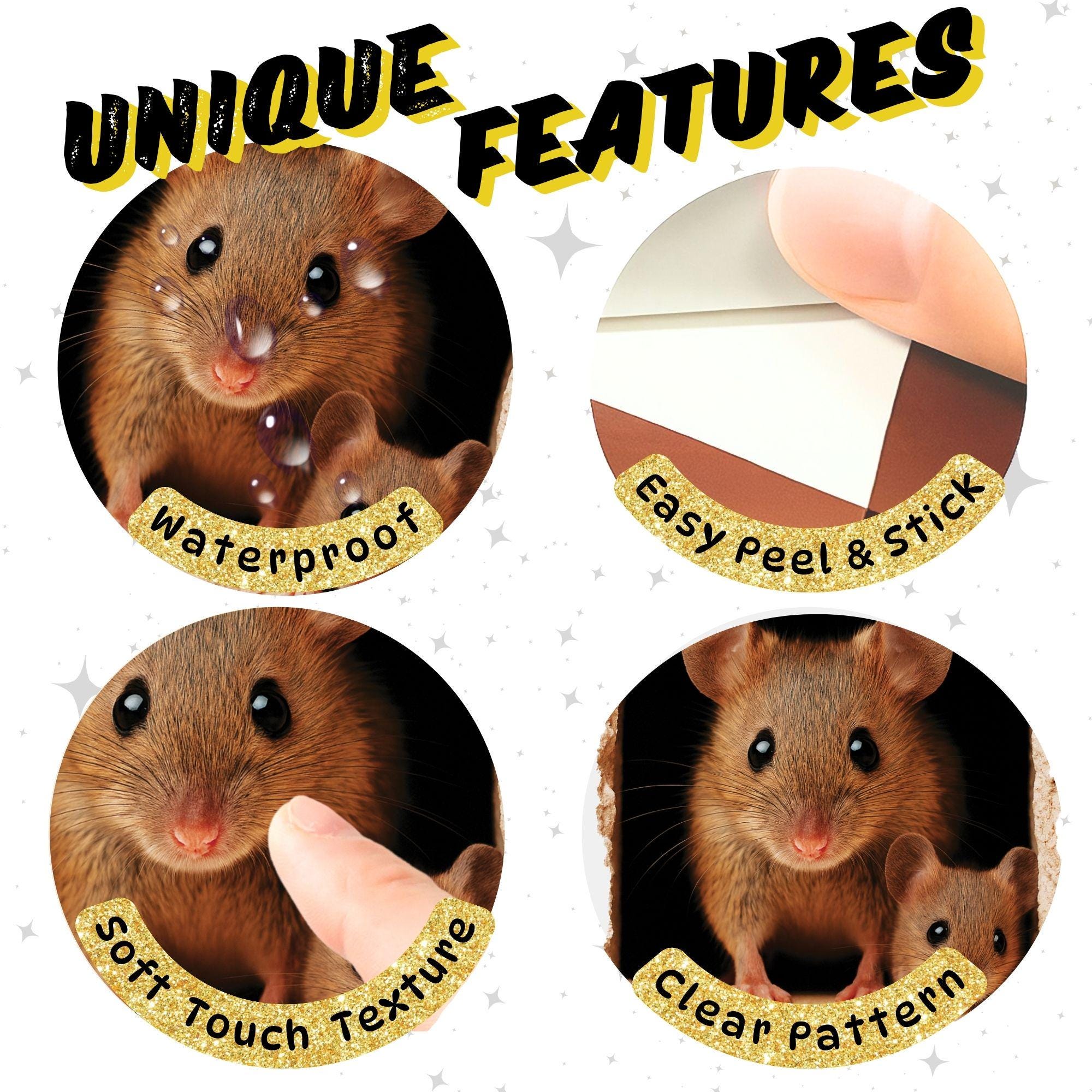 3D Mouse Hole Wall Decal: Mom & Baby Mice Baseboard Sticker - Etsy
