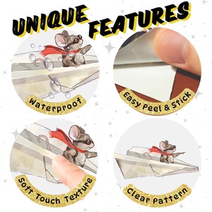 Mouse Flying Paper Plane - Light Switch Sticker - Funny Wall Decoration ...