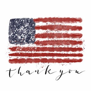 Thank You Veterans Day Card: Digital Download; Military Thank You; Thank You for Your Service Card; American Flag Card; Calligraphy Card