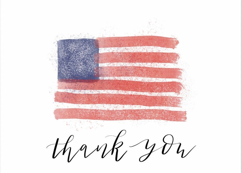 Veterans Day Thank You Card Digital Download 4th of July Etsy