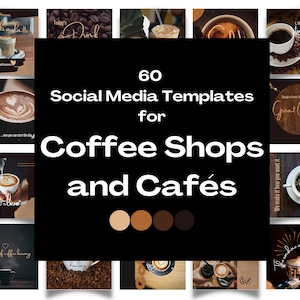 Coffee Shop Canva Social Media Templates for Instagram Posts, Instagram Stories and Facebook Posts