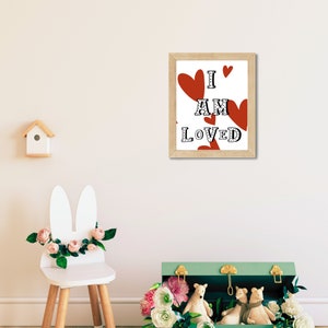 Kids Affirmations Digital Print, I AM LOVED, Affirmations for Kids, AFFUNMATIONS, Kids Bedroom, Playroom, Wall Art, Printable Art