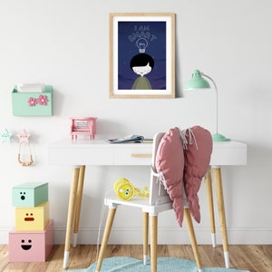 Kids Affirmations Digital Print, I AM SMART, Affirmations for Kids, AFFUNMATIONS, Kids Bedroom, Playroom, Wall Art, Printable Art