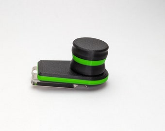 Carbon Fiber - Magnetic Chalk Holder - Black/Neon Green - by CLACK ATTACK! Round, Square or Hexagon. See item details for more info.