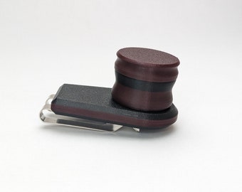 Carbon Fiber Magnetic Chalk Holder - Black/Dark Cherry - by CLACK ATTACK! Round, Square, P Pure or Hexagon. See item details for more info.