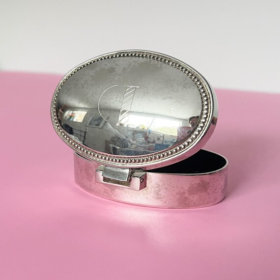 Silver-Plated Ring Box Monogrammed "D" - image 1