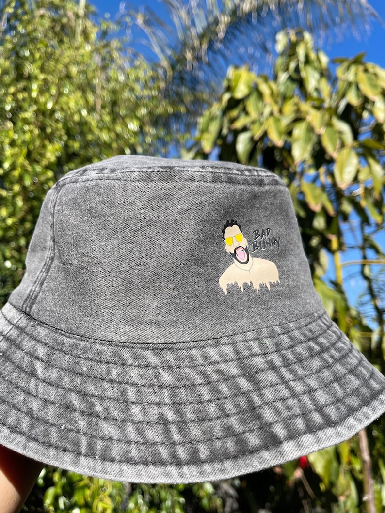 Bad Bunny Bucket Hat Black Hat Bad Bunny Merch Bad Bunny Etsy Australia