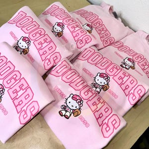 Pink, Kitty, Los Angeles, Baseball, Sweatshirt, Tshirt, Crewneck, Sports, Cat, HK