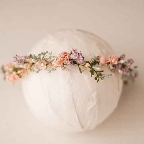 Pastel Floral Crown, Whimsical Flower Crown, Maternity Floral Crown, Bridal Floral Crown, Flower Girl Crown, Fairy Crown, Princess Crown