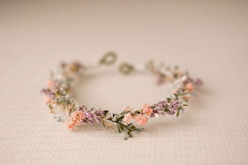 Pastel Floral Crown, Whimsical Flower Crown, Maternity Floral Crown, Bridal Floral Crown, Flower Girl Crown, Fairy Crown, Princess Crown image 4