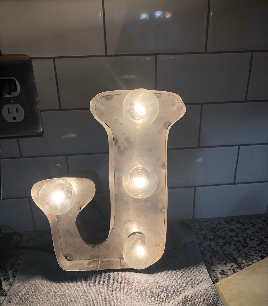Marquee Light up Letter J Etsy
