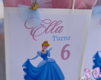 Personalized Princess favor bags (ONE DOZEN) - Princess Birthday Party - Girls Birthday