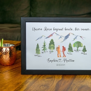 Personalisierter Wunscherfüller Kletterer, Glückwunschkarte Hochzeit, Geschenk Wandern, Camper, Geschenk für Reisende, 50. Geburtstag 40.