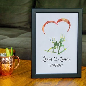 Personalisierbares Geldgeschenk für Kitesurfer Paare - Geschenk für Kitesurfer Hochzeiten, Valentinstage, Reisegeschenk, Weihnachtsgeschenk