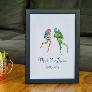 Personalisiertes Geldgeschenk für Taucher Paare, Tauch-Buddies - liebevolle Geschenkidee für Taucher - einzigartiges Tauch-Geschenk