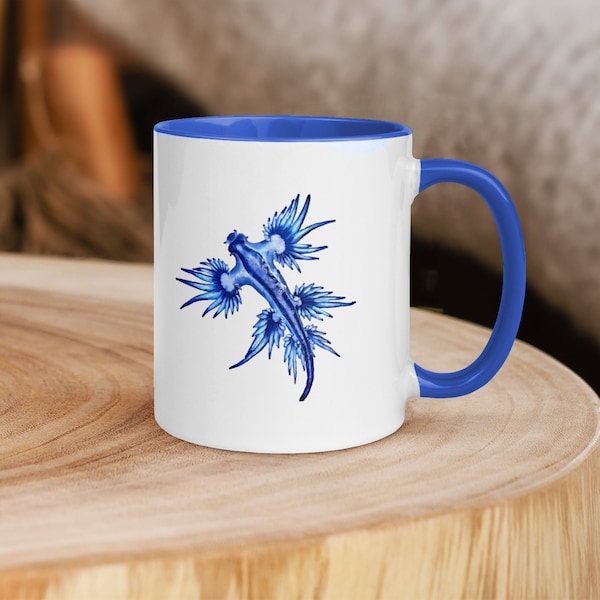 Cadeau pour les plongeurs, mug « GLAUCUS ATLANTICUS » - dragon bleu, cadeau pour les fans de Nudibranches, idée cadeau pour les plongeurs, cadeau de plongée