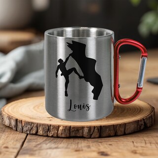 Tazza Da Caffè Samunshi® Con Scritta "Ich Denke An Bouldern" Per Arrampicatori, 300 Ml, Nera Interna, Stampata In Germania