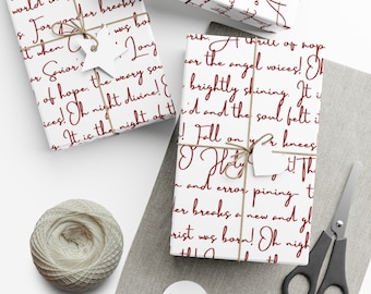 O Holy Night Wrapping Paper Christmas Wrapping Paper Brown Christmas  Wrapping Paper Neutral Christmas Wrapping Paper 