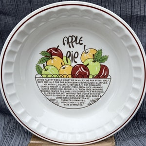 Hankook Korea ceramic 11" Recipe pie plate dish Apple Pie