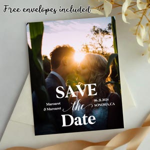 Save the Date Photo Magnets Wedding Favors +Free Envelope Custom Photo Fridge Save Our Date Magnet Photo Printing Gift Guest Gifts