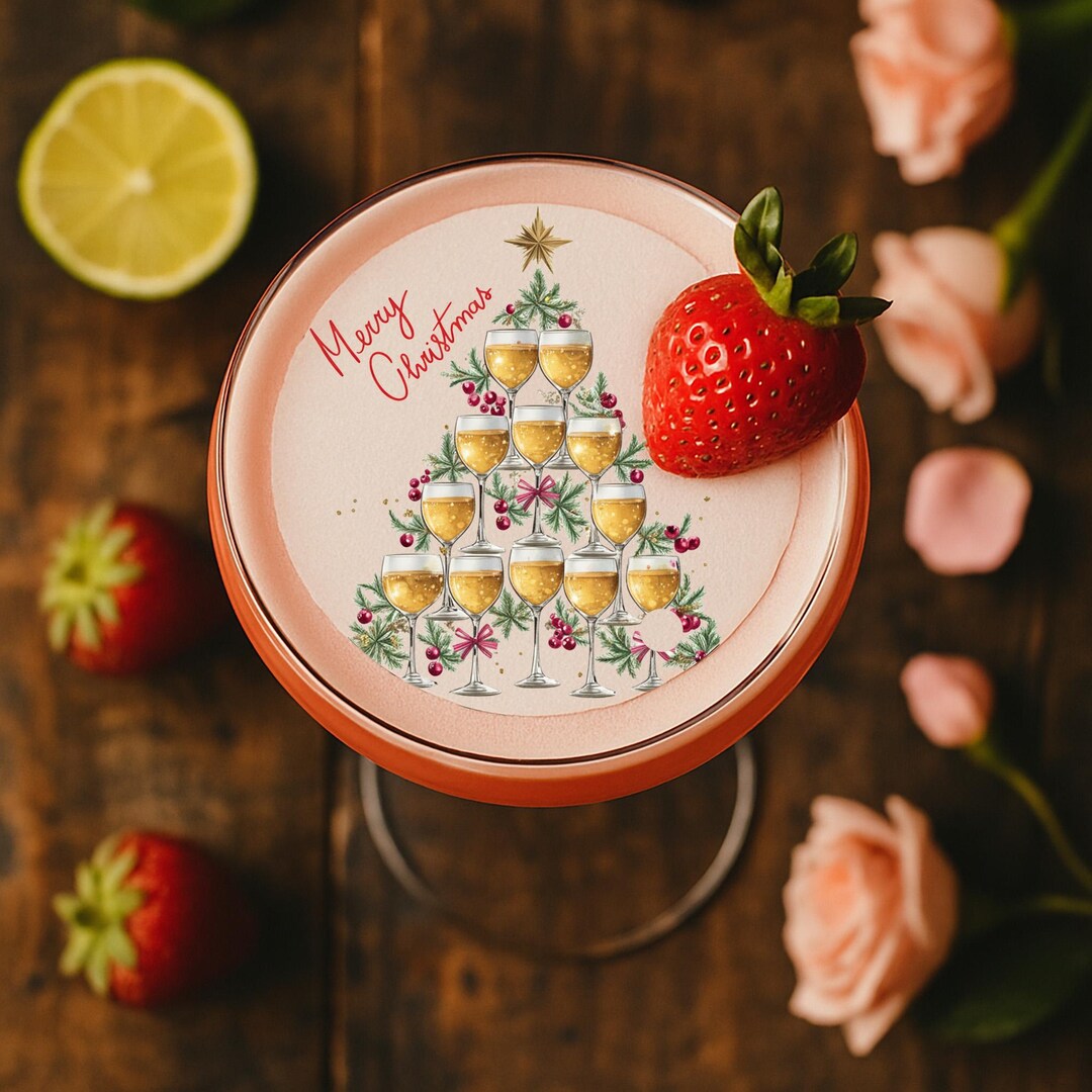 Edible Christmas Mug Toppers /holiday Drink Covers/festive Cocktail ...