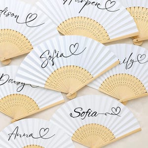Party Favor Wedding Fans – Bulk Personalized Hand Fans for Guests, Birthday / Quinceañera Gifts, Outdoor Events & Summer Weddings