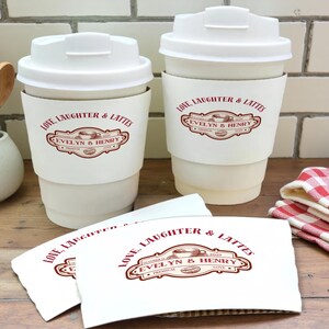 Wedding Cups Coffee Favors | Personalized Disposable Hot Drink Cups with Names and Date, Custom Party Cups for Bridal Shower