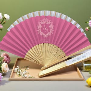 Personalized Wedding Hand Fans – Custom Color & Design Options – Bridesmaid Gifts, Party Favors, Guest Souvenirs, Bridal Shower Fans