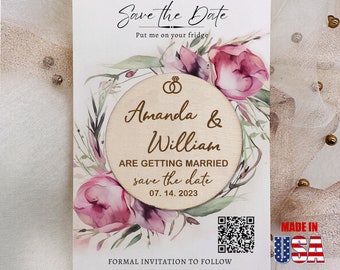 Personalized Wedding Invitation,  Floral Save the Date cards - Rustic Wedding announcement - Best wedding gift/favor