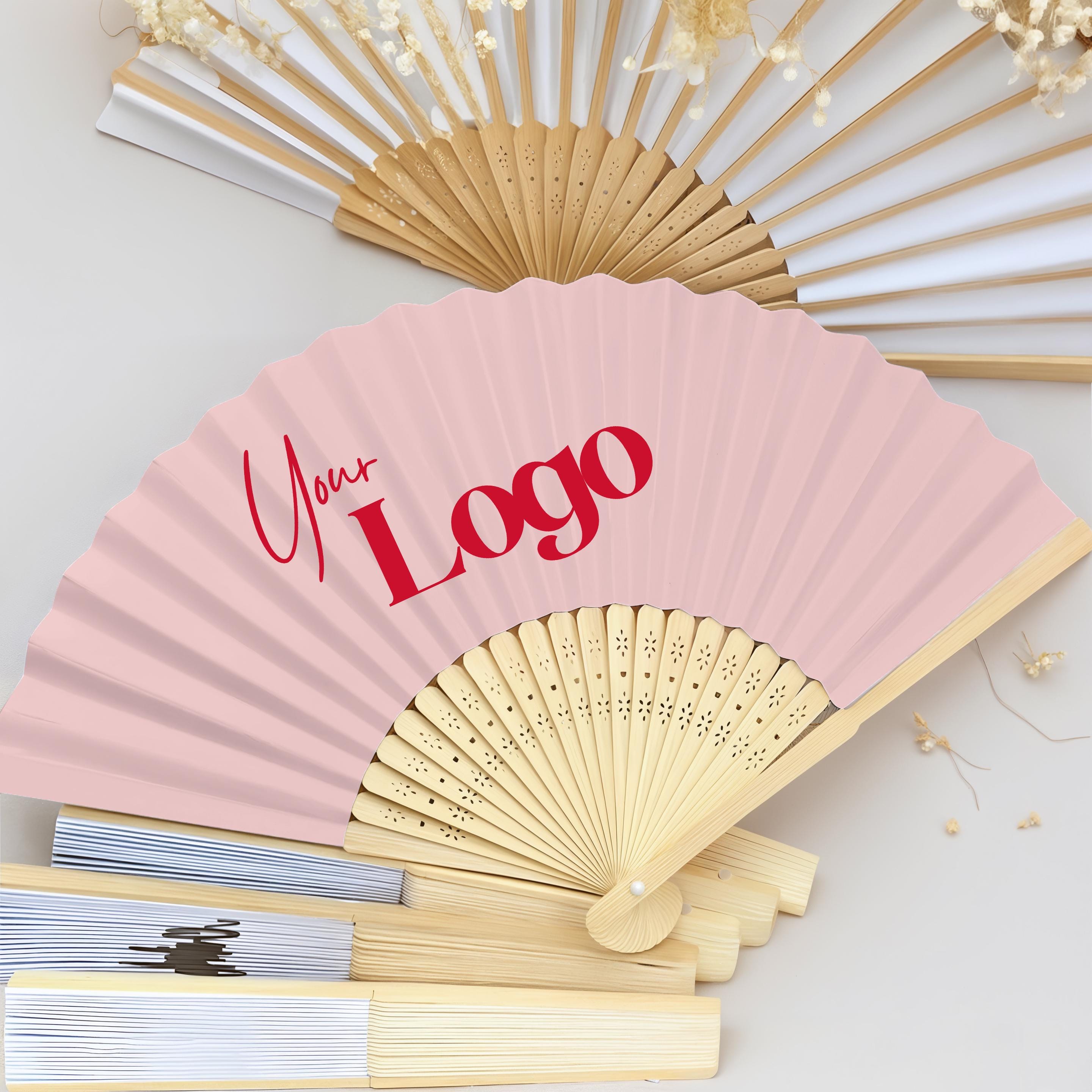 Personalisierte Faltfächer - Drucken Sie Logo, Foto oder Text - maßgeschneiderte Handfächer für Hochzeiten, Firmenveranstaltungen und Partygeschenke
